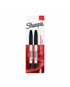 Pennarello indelebile Sharpie Twin Tip in blister - 2x nero