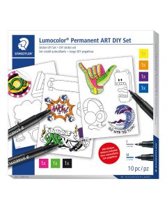 Staedtler Lumocolor ART DIY Set di adesivi con 4 penne