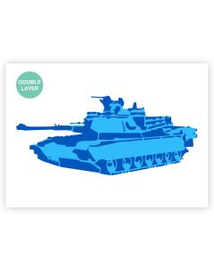 QBIX Stencil per carro armato di guerra - Formato A3 - 2 strati