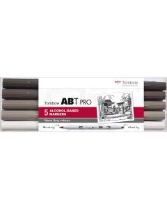 Tombow ABT PRO Marker set di 5 colori grigio caldo