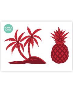 QBIX Stencil isola tropicale e ananas - Formato A3