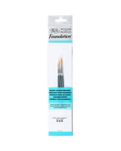 Winsor & Newton Foundation pennelli rotondi per acquerello set di 3 pezzi
