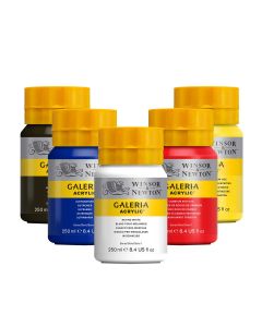 Winsor & Newton Galeria Vernice acrilica 250ml - Set di 5 colori base