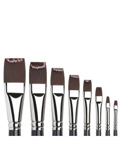 Winsor & Newton Galeria Pennello per pittura acrilica - piatto corto con manico lungo