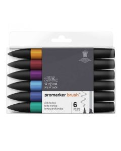 Winsor & Newton Promarker Brush set di 6 tonalità profonde