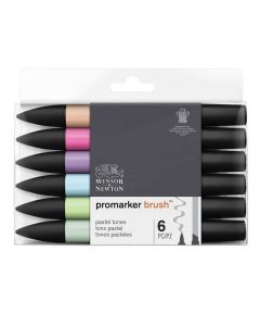 Winsor & Newton Promarker Brush set di 6 tonalità pastello