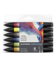 Winsor & Newton Promarker Watercolour Set di base di 6 pennarelli ad acqua