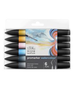 Winsor & Newton Promarker Watercolour Set di 6 pennarelli per acquerello Sky