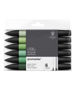 Winsor & Newton Promarker Set di 6 sfumature di verde