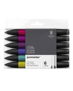 Winsor & Newton Promarker set di 6 tonalità profonde