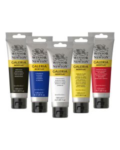 Winsor & Newton Galeria Vernice acrilica 120ml - Set di 5 colori base