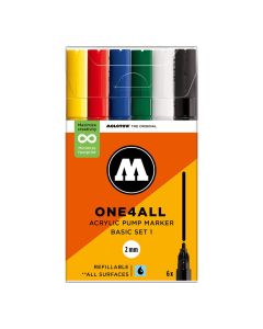 Molotow ONE4ALL™ Marcatore da 2 mm 6x Set base 1