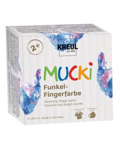 MUCKI - 4 set di colori a dita in madreperla da 150 ml