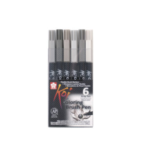 Sakura Koi Coloring Brush Pens 6 set grigio