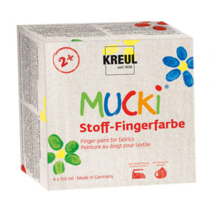 MUCKI - 4 set di pittura a dita in tessuto da 150 ml