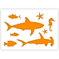 Vissen sjabloon zeedieren stencil